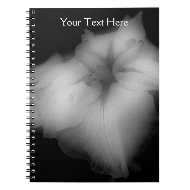 Carnet Fleur Iris Japonais Noir Et Blanc (Devant)