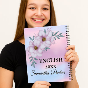 Carnet Fleur Lilac à gauche Nom Anglais Année Filles