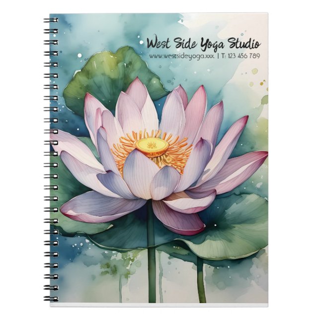 Carnet Fleur Lotus Rose Business (Devant)