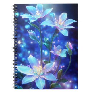 Carnet Fleur magique bleue enchantée