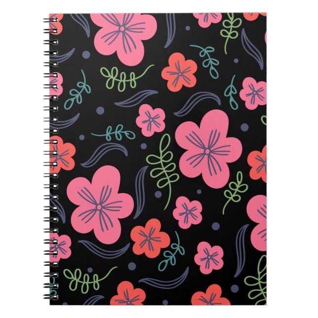 Carnet Fleur motif coloré belle (Devant)