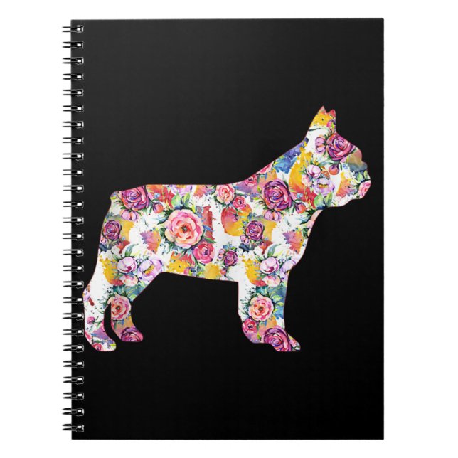 Carnet Fleur Motif Français Bulldogs Français Lover Cadea (Devant)