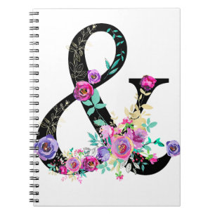Carnet Fleur noir moderne et chic rustique campagne esper
