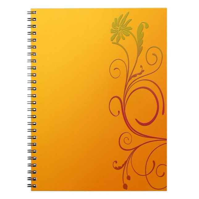 Carnet Fleur orange (Devant)