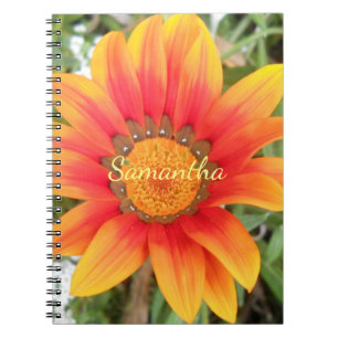 Carnet Fleur Orange Simple Personnalisée