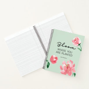 Carnet Fleur où vous avez planté aquarelle Personnalisée