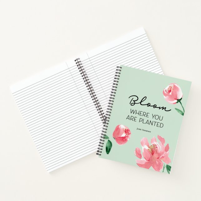 Carnet Fleur où vous avez planté aquarelle Personnalisée (Intérieur)