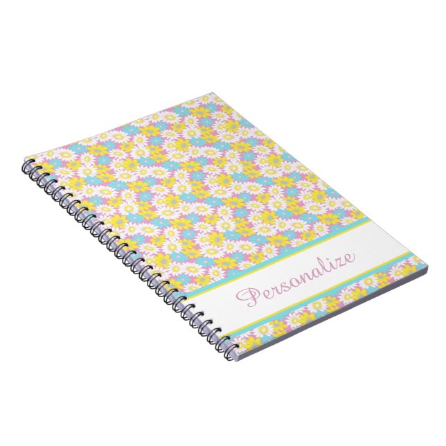Carnet Fleur pastel personnalisée (Côté Droit)
