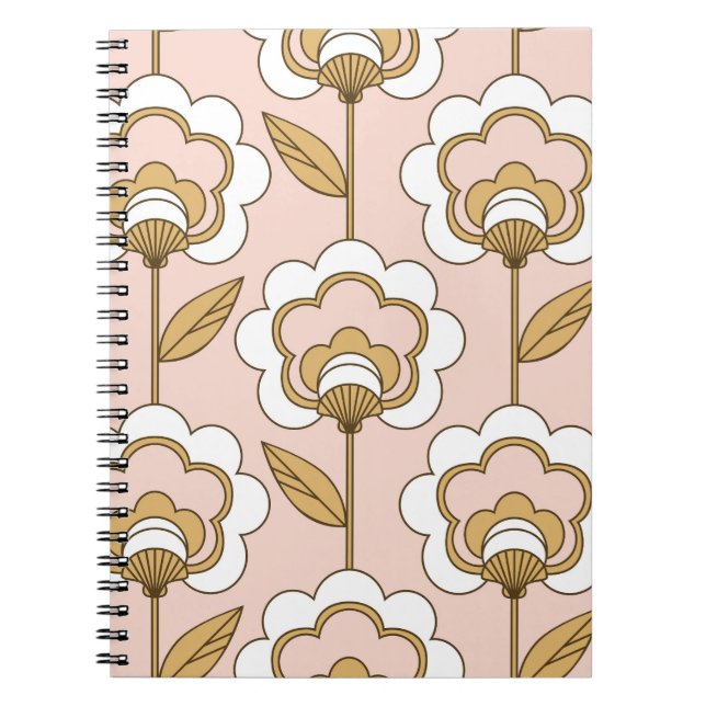 Carnet Fleur rétro : motif vintage sans soudure. (Devant)