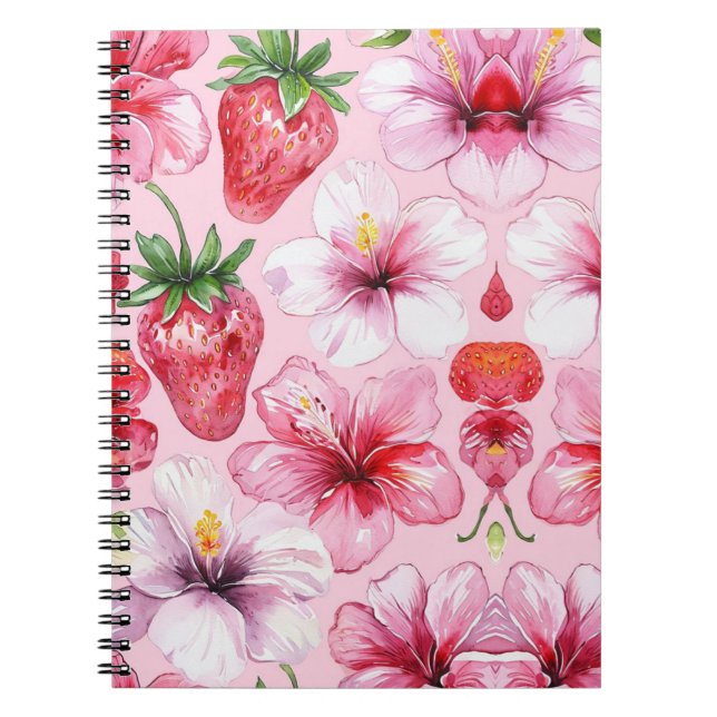 Carnet Fleur rose (Devant)