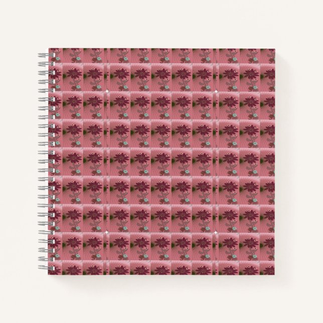 Carnet Fleur rose (Devant)