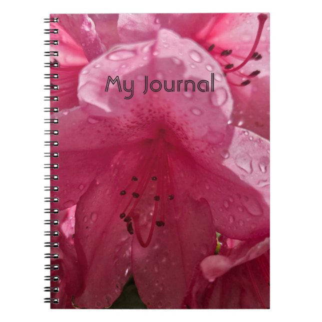 Carnet Fleur rose avec texte (Devant)