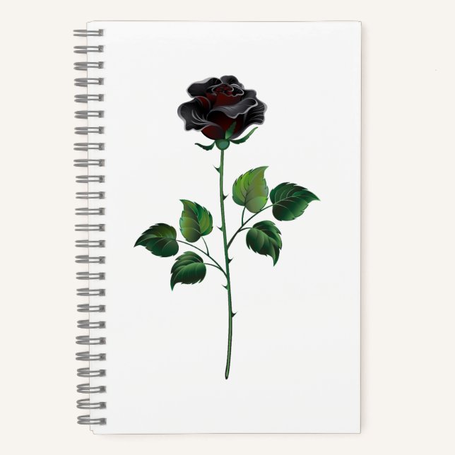 Carnet Fleur rose noire (Recto)