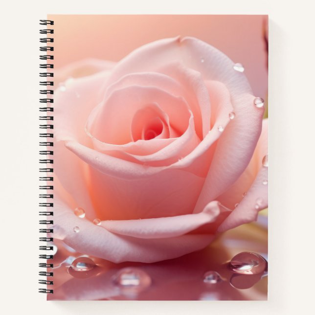 Carnet Fleur rose Pétale Nature Serene Tranquille (Devant)