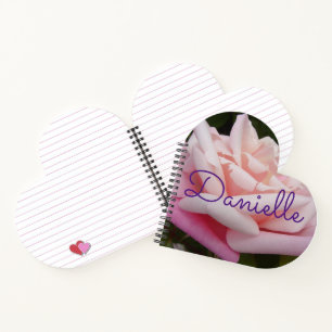 Carnet Fleur rose rose belle Jardin Floral Filles Nom