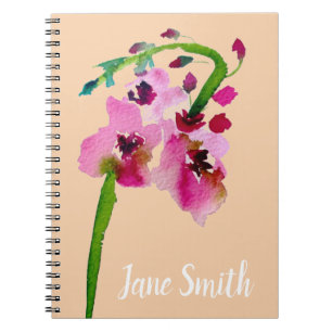 Carnet Fleur rose Verbascum floral blush art
