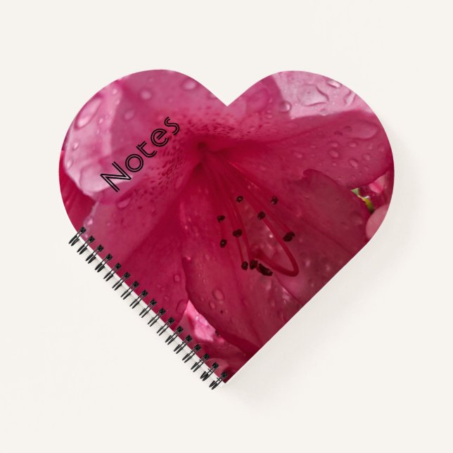 Carnet Fleur rose vif avec texte (Devant)