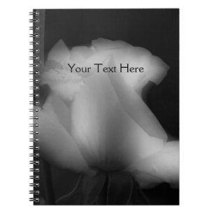 Carnet Fleur Rosebud Noir Et Blanc