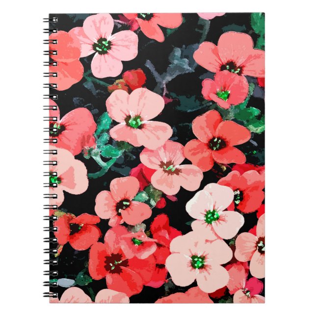 Carnet Fleur rouge aquarelle (Devant)