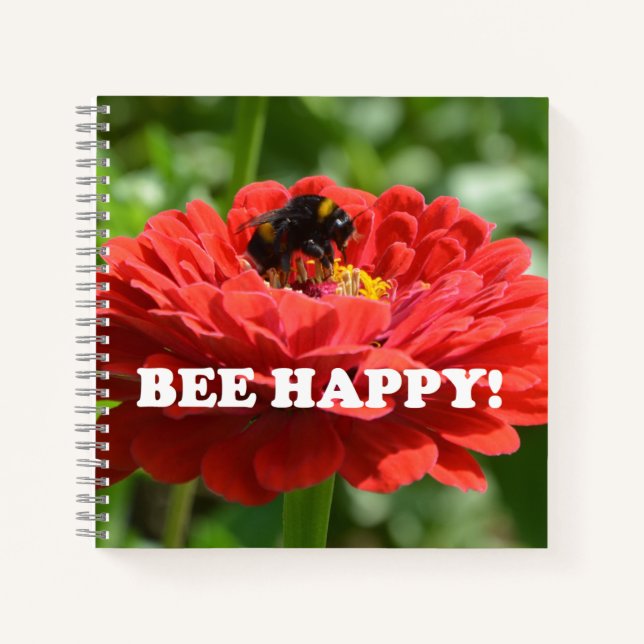 Carnet Fleur rouge d'Abee Happy (Devant)