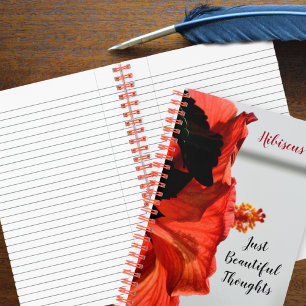 Carnet Fleur Rouge Hibiscus Juste De Belles Pensées