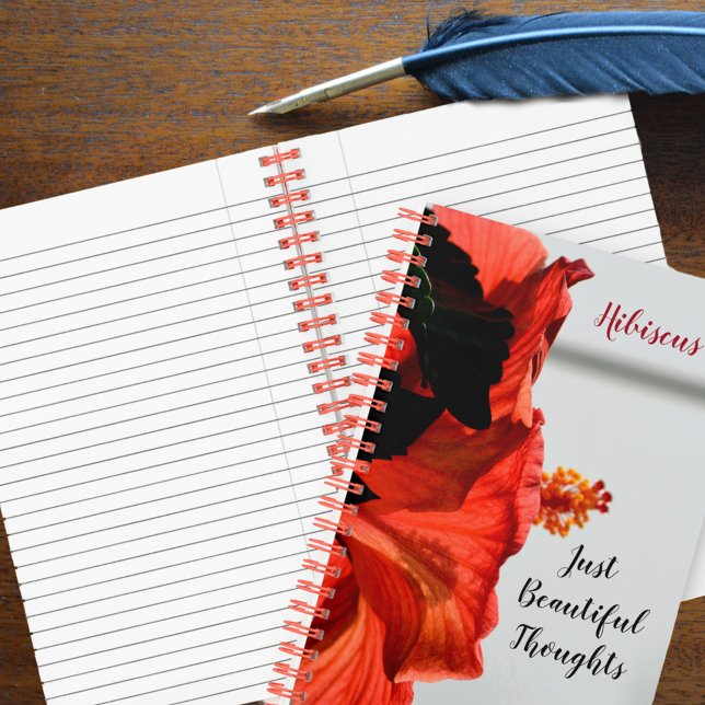 Carnet Fleur Rouge Hibiscus Juste De Belles Pensées (Créateur téléchargé)
