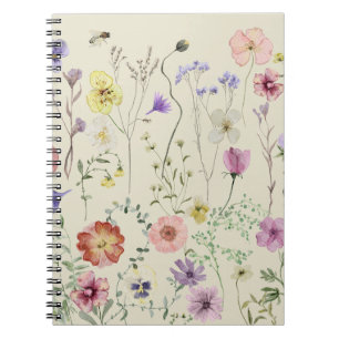 Carnet Fleur sauvage Aquarelle Floral Jardin Whimsical