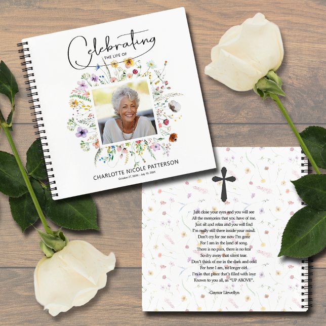 Carnet Fleur sauvage Celebration of Life Funeral Guest Bo (Wildflower Celebration of Life Funeral Guest Book)