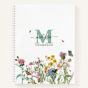 Carnet Fleur sauvage d'aquarelle Insectes Floral Spring G