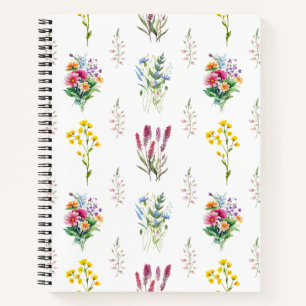 Carnet Fleur sauvage d'aquarelle Motif transparent