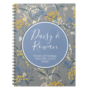 Carnet Fleur sauvage de marguerite et baies de Rowan jaun