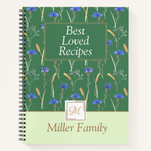 Carnet Fleur sauvage floral vert Mongoram Recette