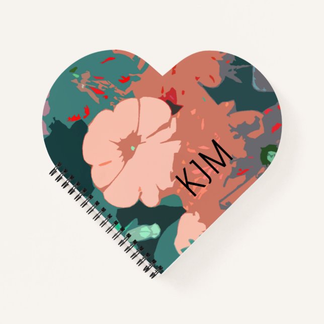 Carnet Fleur sauvage Monogrammes Floral Mariage Cadeau d' (Devant)