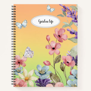 Carnet Fleur sauvage & papillons féminin couverture défra