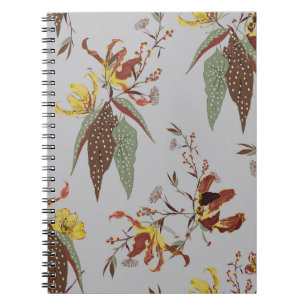 Carnet Fleur sauvage rétro humeur vintage, plantes botani