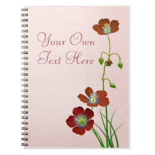 Carnet Fleur sauvage rouge