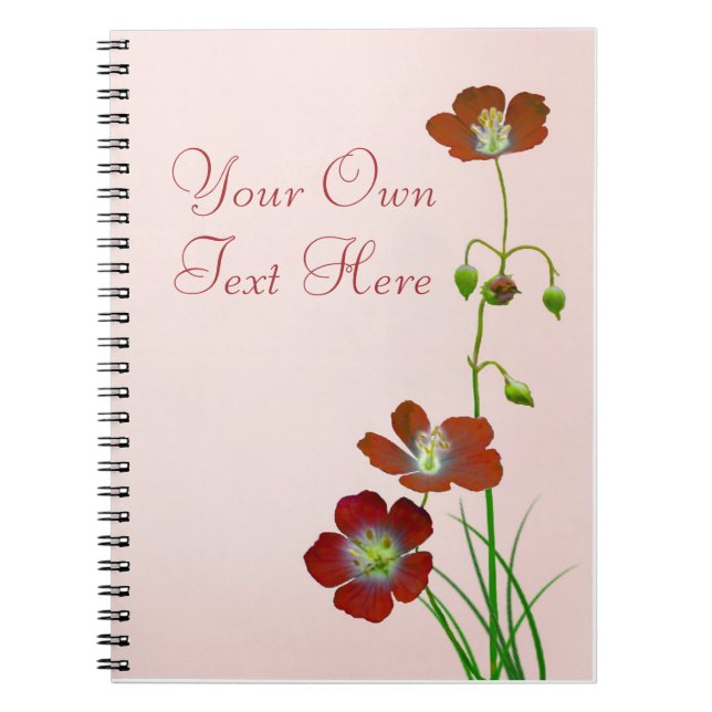 Carnet Fleur sauvage rouge (Devant)