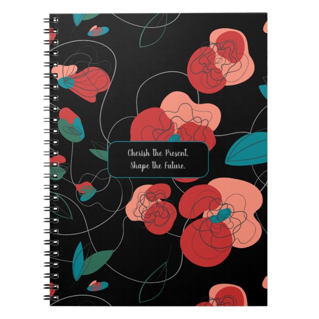 Carnet Fleur sauvage Wonderland | motif de fleurs stylisé (Devant)