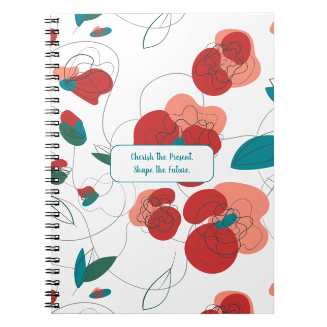 Carnet Fleur sauvage Wonderland | motif de fleurs stylisé (Devant)