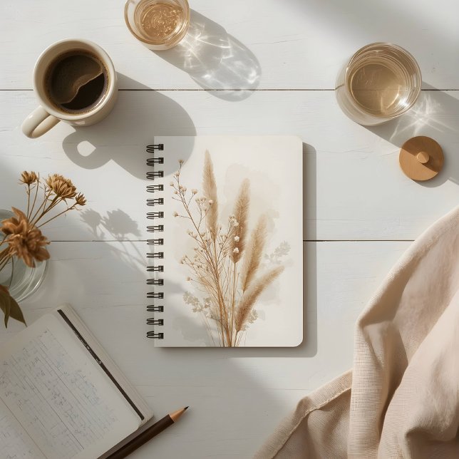 Carnet Fleur séchée botanique beige (Créateur téléchargé)