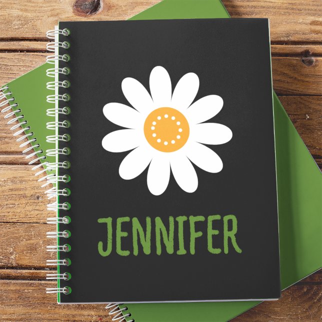 Carnet Fleur simple marguerite personnalisée (Créateur téléchargé)