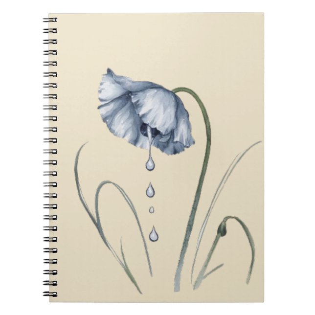 Carnet fleur solitaire qui pleure (Devant)