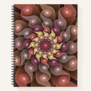 Carnet Fleur surréaliste brillante Art fractal abstrait m