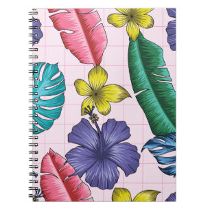 Carnet Fleur tropicale : motif feuille sans soudure