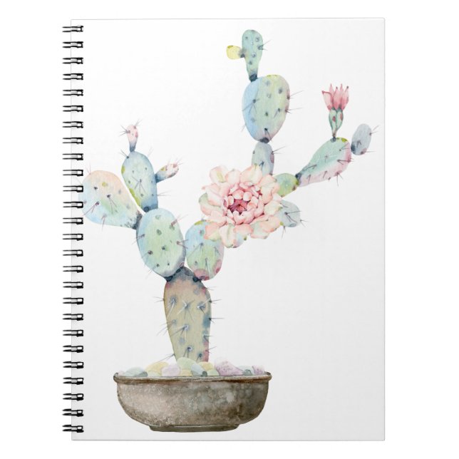 Carnet Fleur verte déchirée de Cactus (Devant)