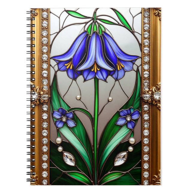 Carnet Fleur Vibrante Encadrée avec Ornementation (Devant)