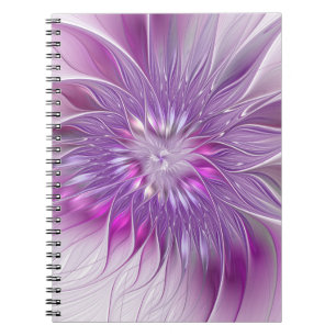 Carnet Fleur violette rose Passion Abstrait Art fractal