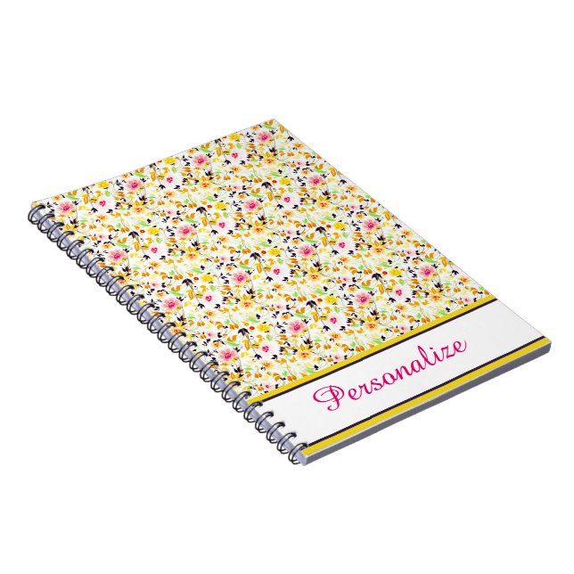 Carnet Fleurale de printemps douce personnalisée (Côté Droit)