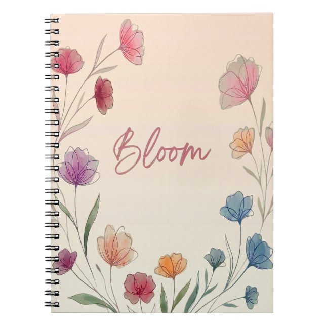 Carnet Fleurir Floral Pastel Douce Inspiration  (Devant)