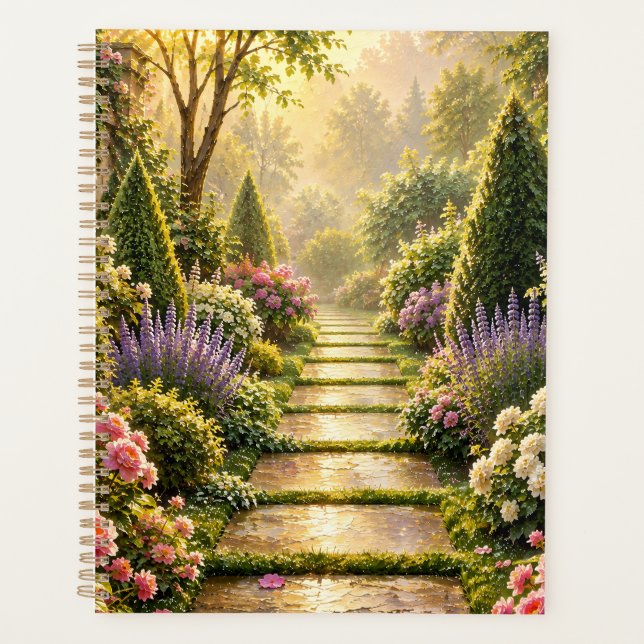 Carnet Fleuriste Sentier du Jardin Secret Doré (Devant)